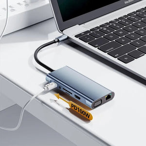 🚀 ADAPTADOR 11 EN 1 – ¡Máxima Conectividad en un Solo Dispositivo! 🔌✨